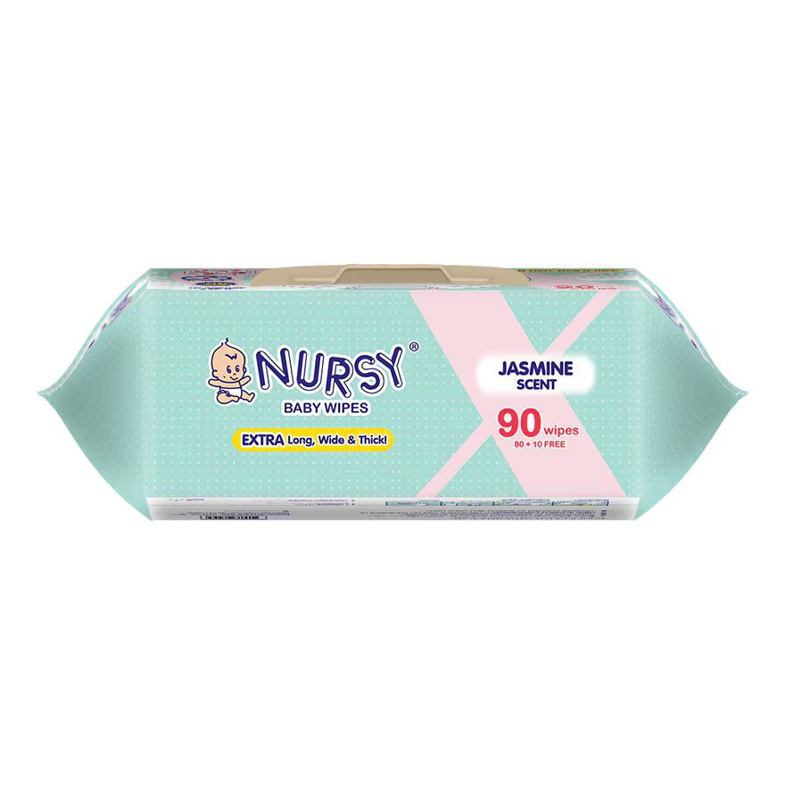 NURSY BABY WIPES EXTRA JASMINE SCENT - 90'S