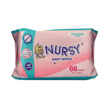 NURSY BABY WIPES POWDERSCENT - 66X30