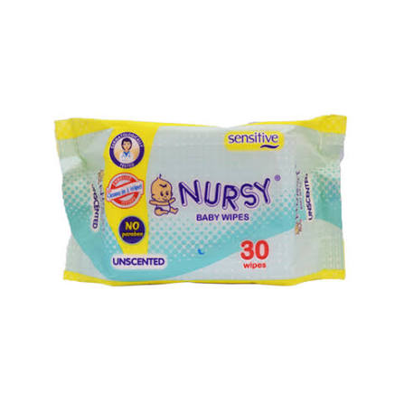 NURSY BABY WIPES UNSCENTED - 30's X 60